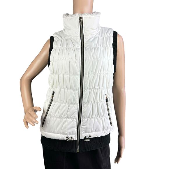 Calvin Klein Performance Women  Ivory White Sleeveless Quilted Puffer Vest M - Picture 1 of 7